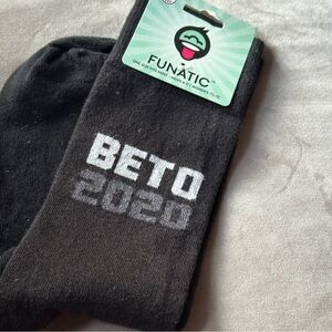 Men’s Funatic Crew Socks Beto For America 2020 Black New